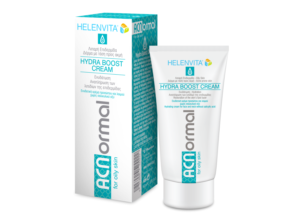 Helenvita ACNormal Hydra Boost Cream, Κρέμα Προσώπου Ελαφριάς Υφής Χωρίς Σαλικυλικό Οξύ, 60ml