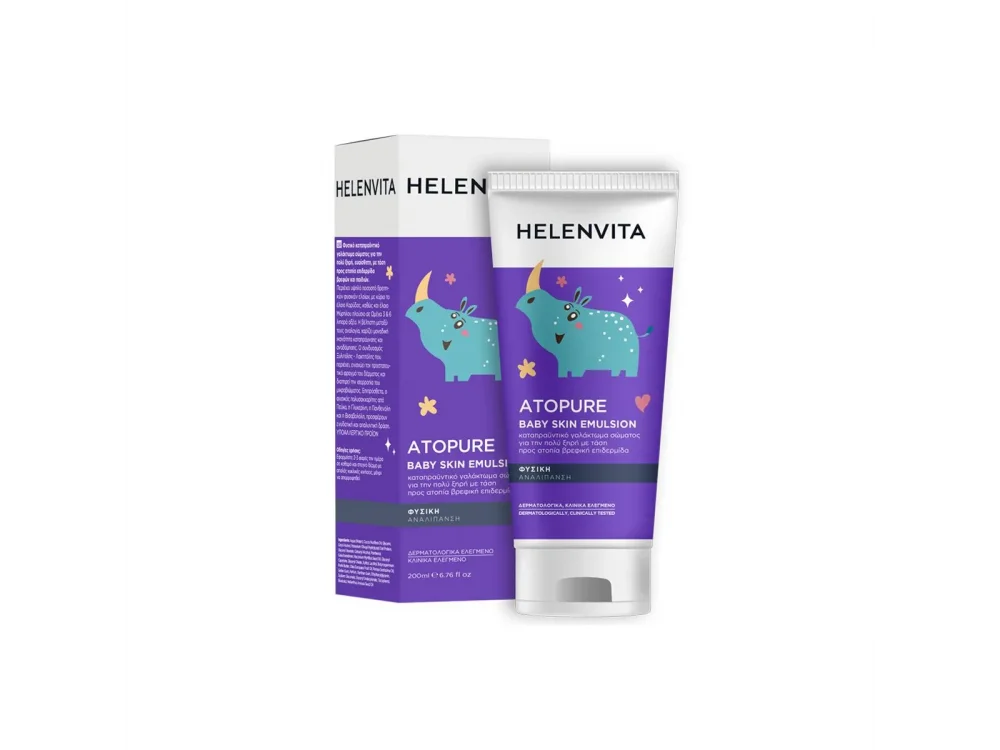 Helenvita Atopure Baby Emulsion, Φυσικό Καταπραϋντικό Γαλάκτωμα, 200ml