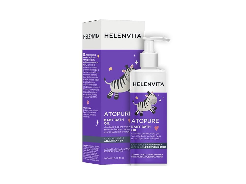 Helenvita Atopure Baby Bath Oil Αφρόλουτρο Καθημερινής Χρήσης, 200ml