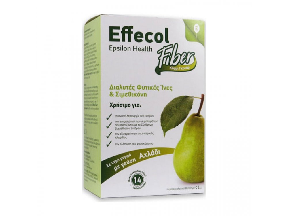 Epsilon Health Effecol Fiber Διαλυτές Φυτικές Ίνες & Σιμεθικόνη, 14 φακελίσκοι των 30ml