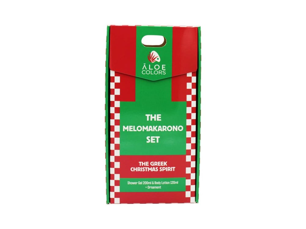 Aloe+Colors X-Mas,The Melomakarono Set με Aφρόλουτρο 200ml & Κρέμα Σώματος 120ml, 1σετ