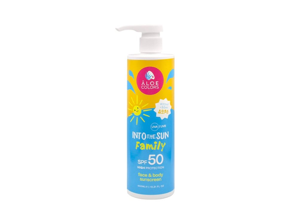 Aloe Colors Into the Sun Family Αντηλιακό για Πρόσωπο & Σώμα SPF50, 450ml