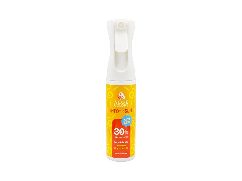 Aloe Colors Into the Sun Invisible Dry Touch Oil Αντηλιακό Λάδι για Πρόσωπο, Σώμα & Μαλλιά SPF30, 240ml