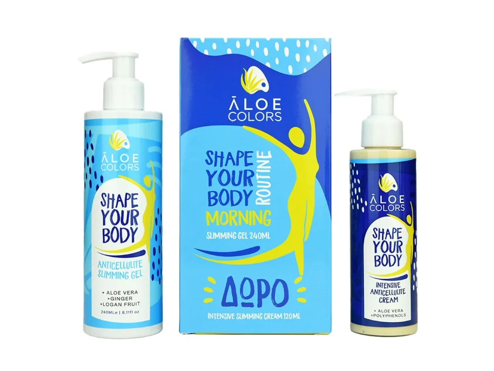 Aloe+Colors Shape Your Body Morning Routine Πρωινή Ρουτίνα για Αντιμετώπιση της Κυτταρίτιδας & του Τοπικού Πάχους Anticellulite Slimming Gel 240ml & Δώρο Intensive Anticellulite Slimming Cream, 120ml