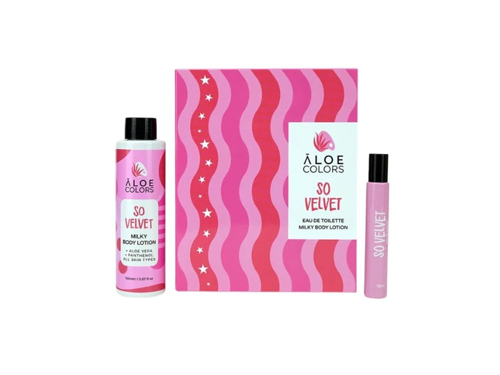 Aloe Colors So Velvet, Σετ Δώρου με So Velvet Milky Body Lotion Κρέμα Σώματος, 150ml & So Velvet Eau De Toilette Άρωμα, 10ml, 1σετ