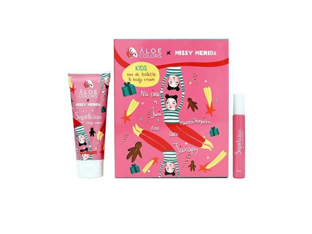 Aloe Colors x Missy Merida Sugarlicious Kids Gift Set Σετ Δώρου με Sugarlicious Body Cream, Κρέμα Σώματος, 100ml & Sugarlicious Eau De Toilette Άρωμα,10ml, 1σετ