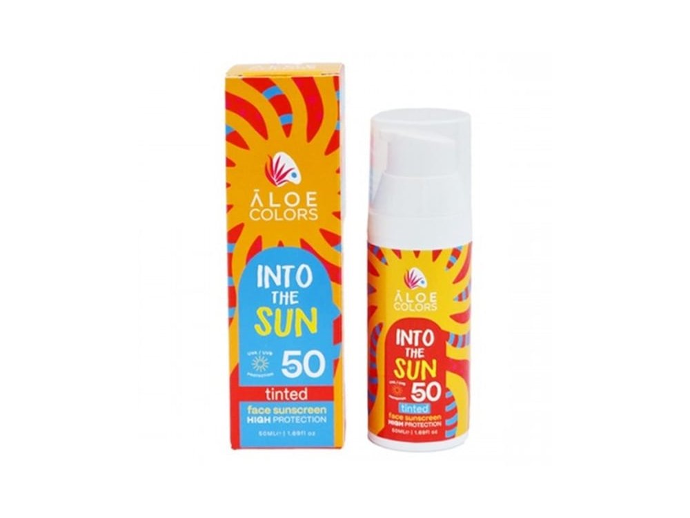 Aloe Colors Into The Sun Face Sunscreen Tinted, Αντηλιακή Κρέμα Προσώπου με Χρώμα SPF50, 50ml