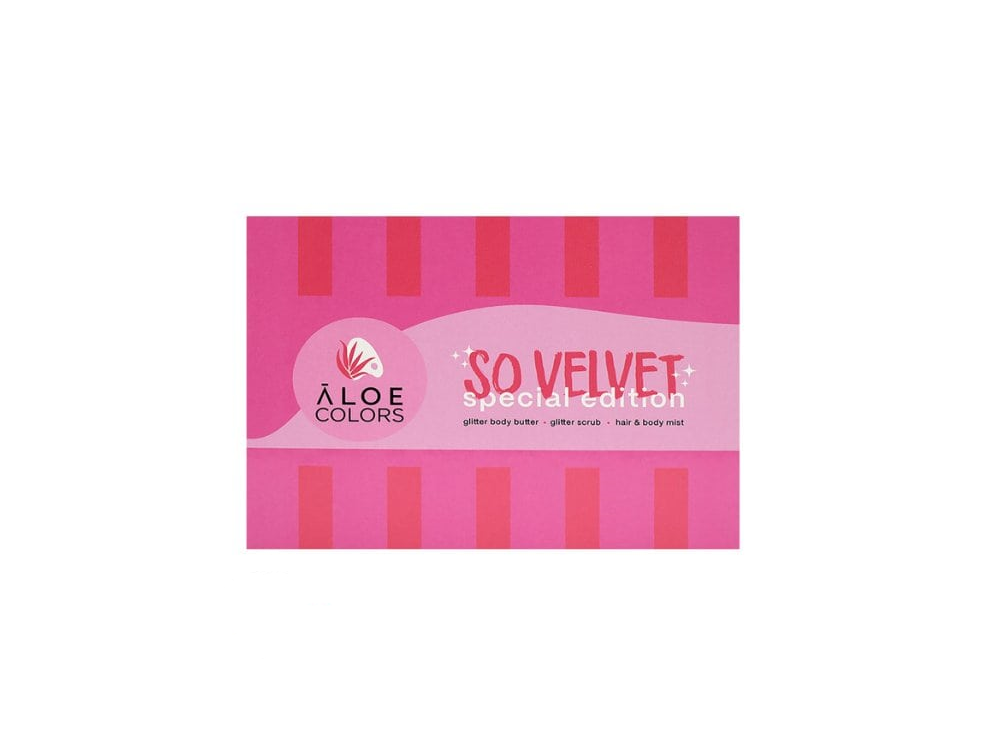 Aloe Colors Promo So Velvet Special Edition με Body Butter Glitter, 200ml, Body Scrub, 200ml & Hair & Body Mist, 150ml, 1set