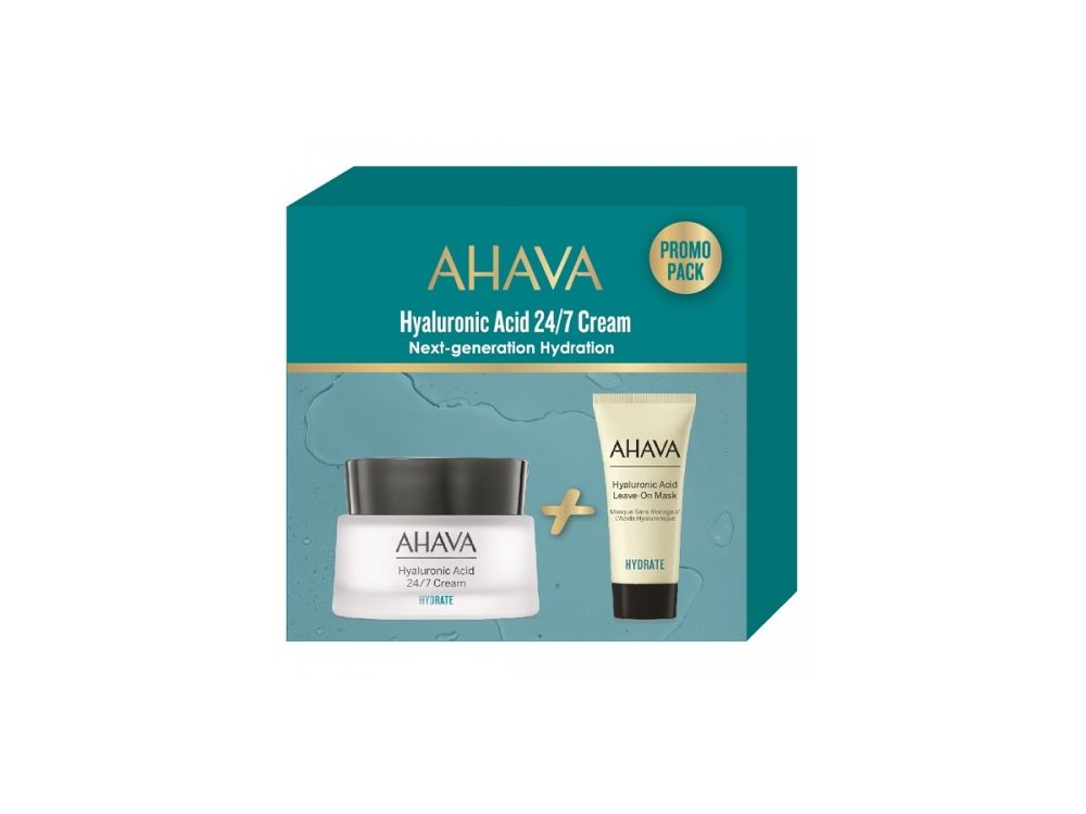 Ahava Promo με Hyaluronic Acid 24/7 Cream Ενυδατική Κρέμα Προσώπου με Υαλουρονικό Οξύ, 50ml & Hyaluronic Acid Leave On Mask Μάσκα Προσώπου, 15ml, 1σετ