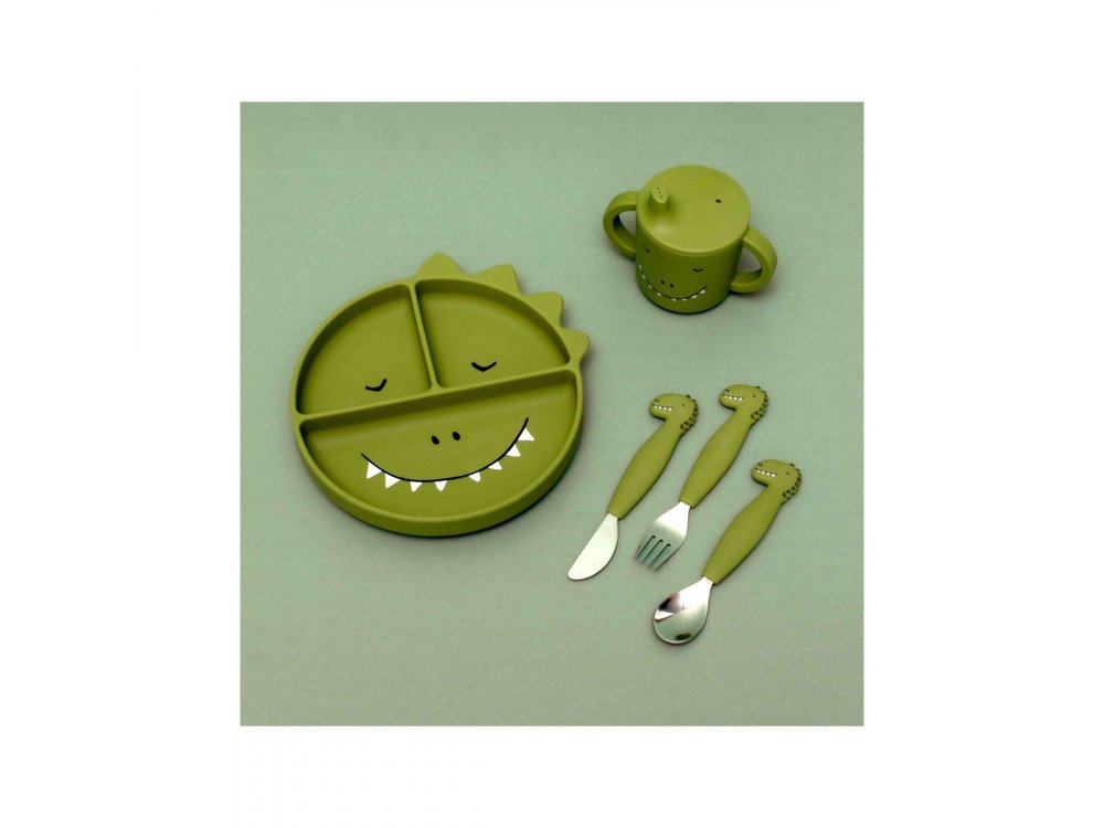 Trixie Silicone Cutlery, Mr. Dino, Σετ Κουτάλια Σιλικόνης, 3τμχ