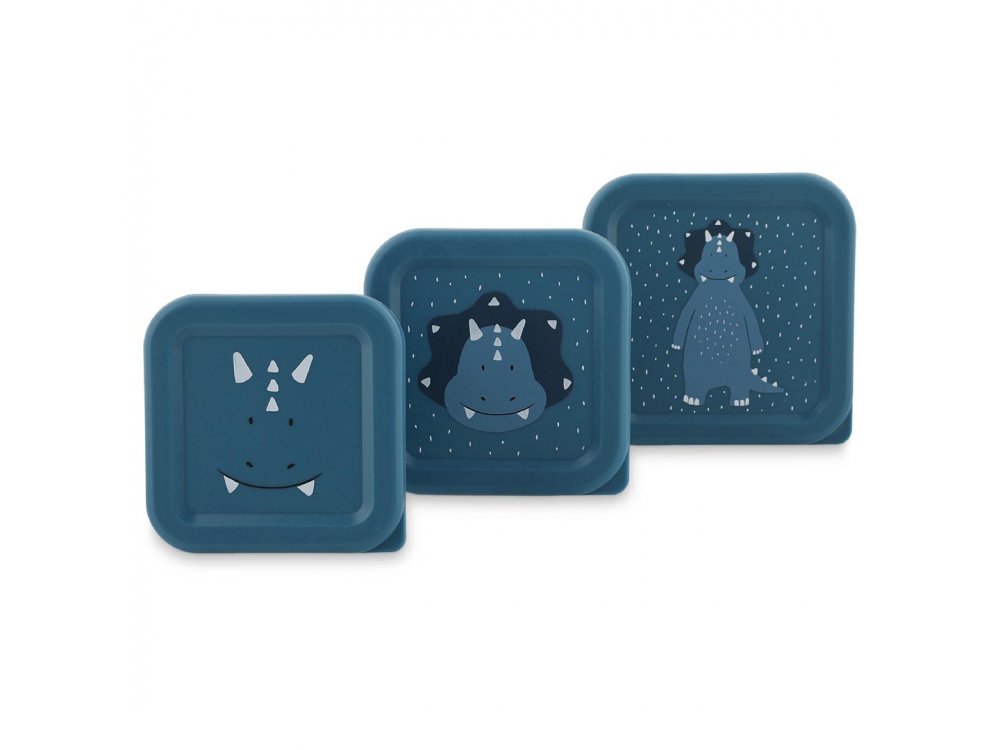 Trixie Nesting Snack Boxes Mr. Triceratops, Σετ 3 Παιδικά Ταπεράκια, 3τμχ