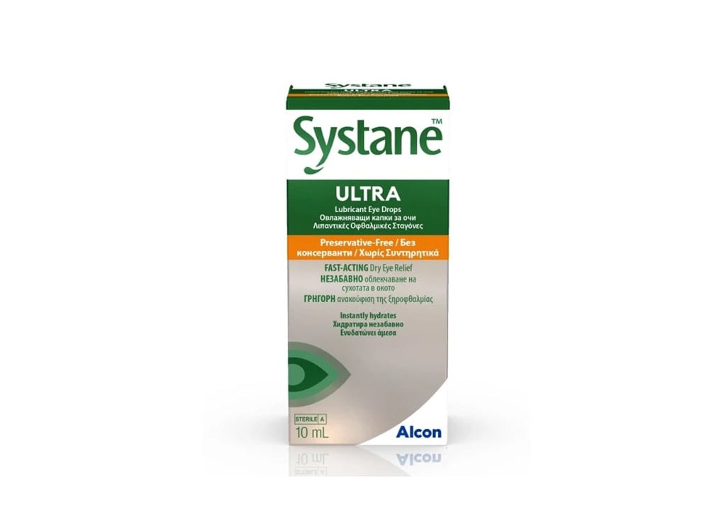 Alcon Systane Ultra Λιπαντικές Οφθαλμικές Σταγόνες Χωρίς Συντηρητικά, 10ml