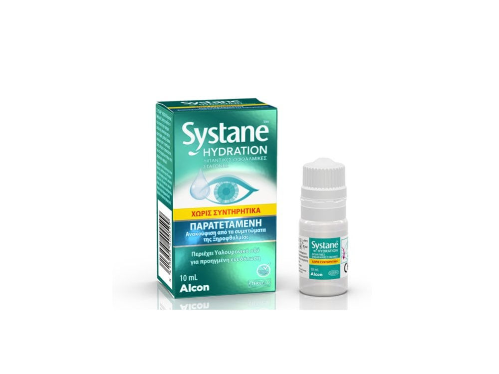 Alcon Systane Hydration Λιπαντικές Οφθαλμικές Σταγόνες με Υαλουρονικό Οξύ, 10ml