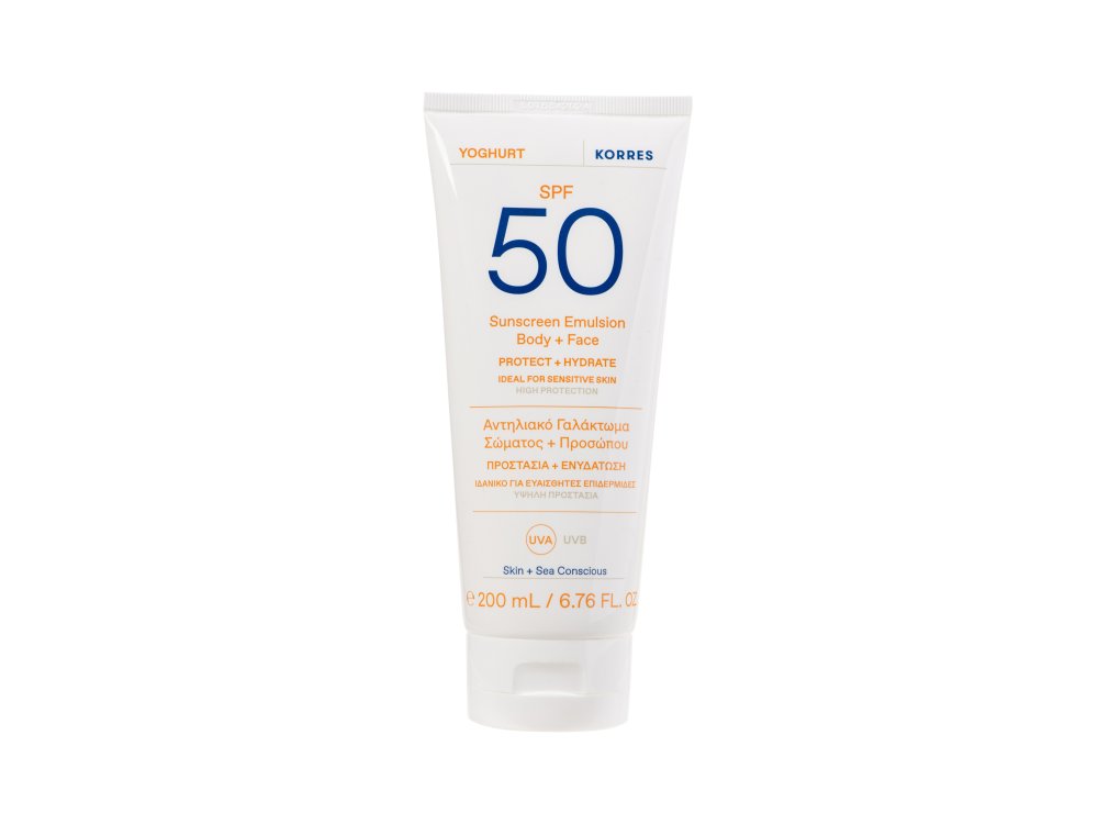 Korres Αντηλιακό Γαλάκτωμα Σώματος & Προσώπου SPF50, 200ml