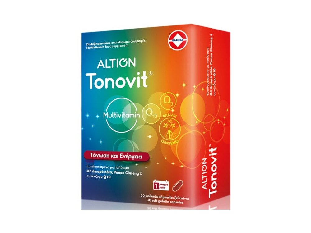 Altion Tonovit Multivitamin για Τόνωση & Ενέργεια, 30softcaps