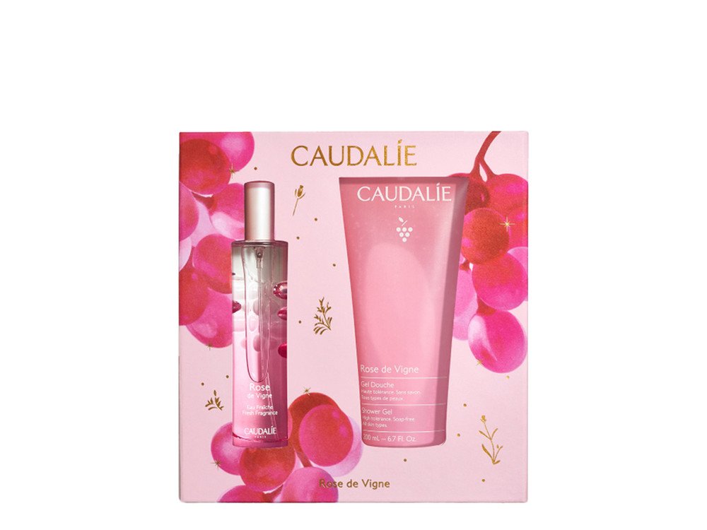 Caudalie X-Mas, Rose de Vigne Fresh Άρωμα 50ml & Αφρόλουτρο 200ml