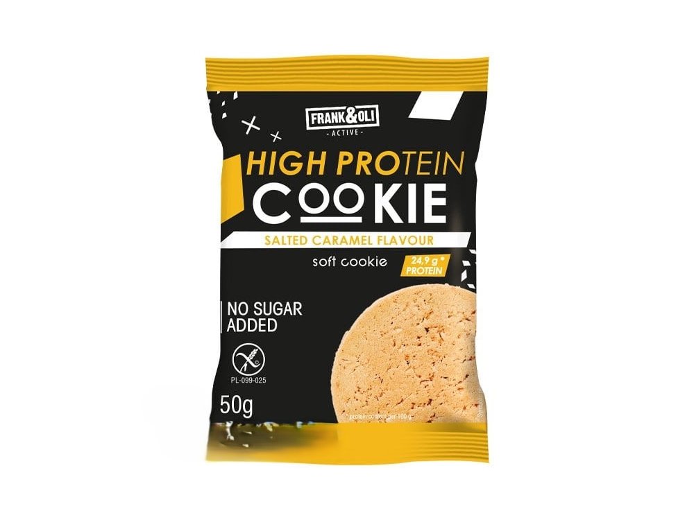 Frank & Oli High Protein Soft Cookie Salted Caramel Flavour Μαλακό Μπισκότο με Αλατισμένη Καραμέλα, 50g