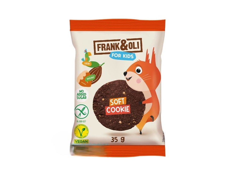 Frank & Oli for Kids Soft Cookie Hazelnut & Cocoa Μαλακό Μπισκότο με Κακάο & Φουντούκια, 35g