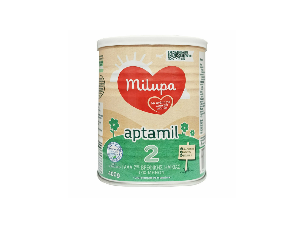 Milupa Aptamil 2 Γάλα για Βρέφη από 6 έως 12 Μηνών, 400gr