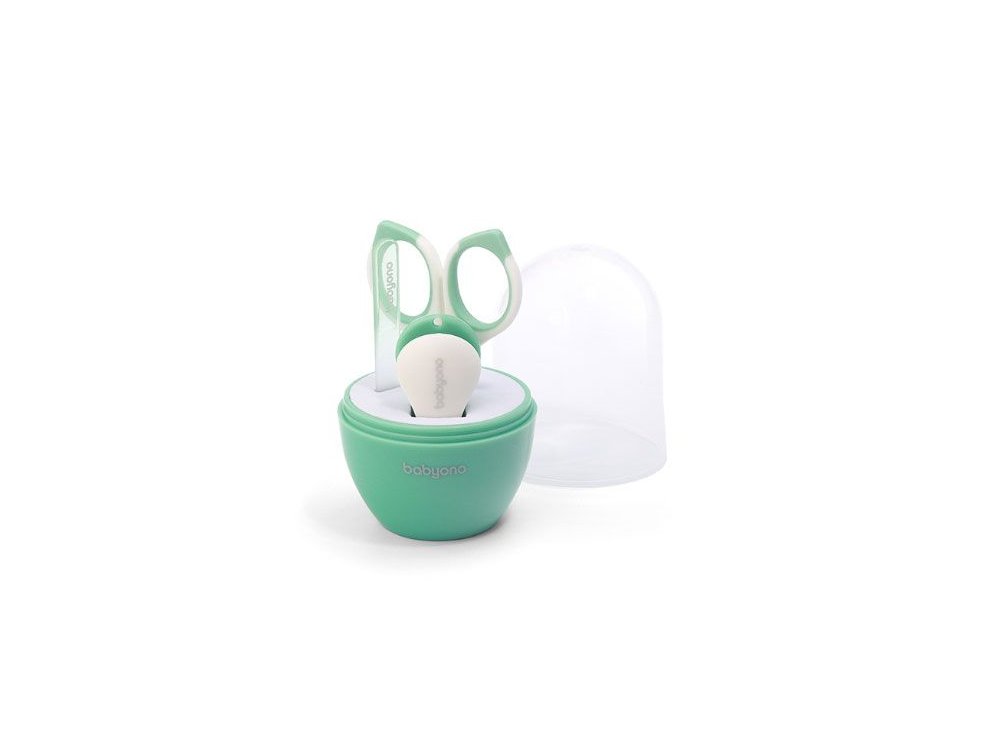 BabyOno Baby Nail Set, Σετ Περιποίησης Νυχιών για το Μωρό με Θήκη, Mint