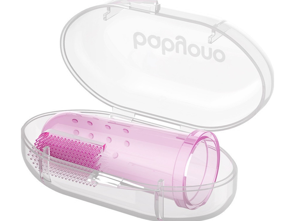 BabyOno Finger ToothBrush, Δαχτυλική Oδοντόβουρτσα Ροζ, 1τμχ