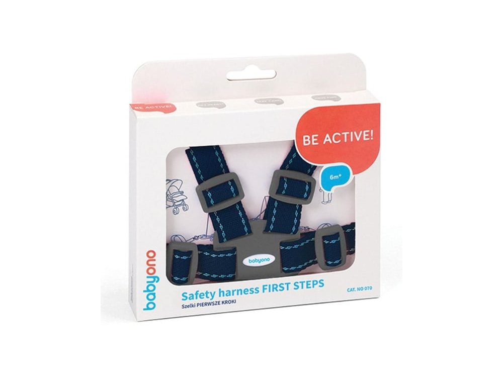Babyono First Steps, Ζώνη Ασφαλείας με Ιμάντα Μπλέ (ΒΝ070), 1τμχ