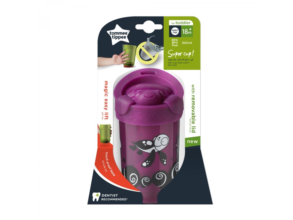 Tommee Tippee Κύπελλο Που δεν Πέφτει με Καπάκι No Knock Cup Lid Blue 18m+, 300ml