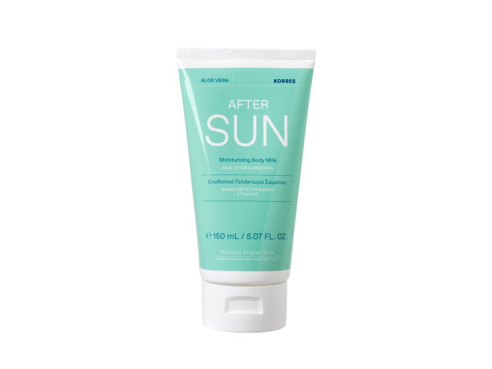 Korres Aloe Vera Aftersun Moisturising Body Milk, Ενυδατικό Γαλάκτωμα Σώματος για Μετά τον Ήλιο, 150ml