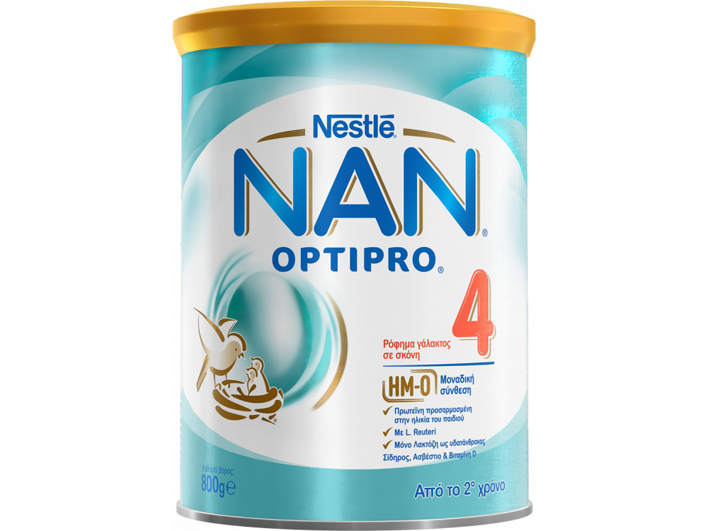 Nestle Nan Optipro 4, Ρόφημα Γάλακτος σε Σκόνη από το Δεύτερο Χρόνο, 800gr