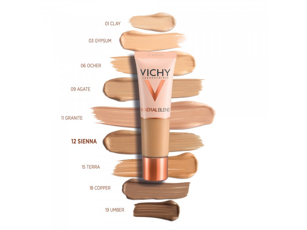 Vichy MineralBlend Hydrating Fluid Foundation 12-Sienna 30ml