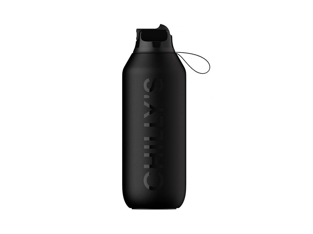 Chilly's Series 2 Flip Μπουκάλι Θερμός με Καλαμάκι, Abyss Black, 500ml