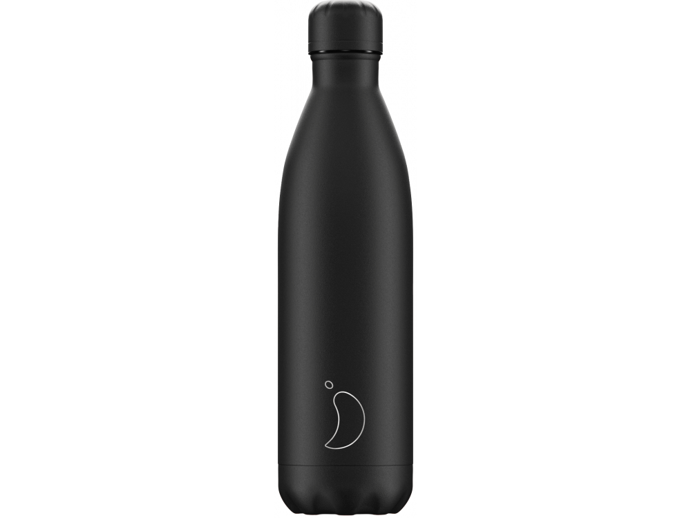 Chillys Ανοξείδωτος Θερμός, All Black, 750ml