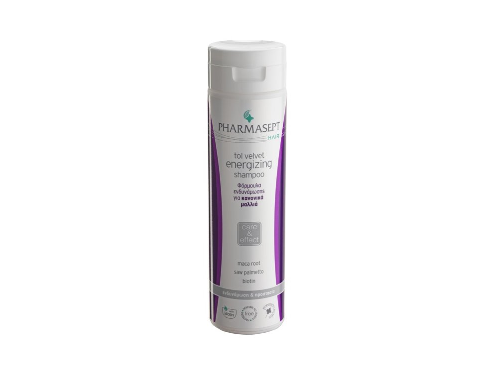 Pharmasept Τol Velvet Hair Energizing Shampoo, Τονωτικό Σαμπουάν για Κανονικά Μαλλιά, Ενδυναμώνει την Τρίχα, 250ml