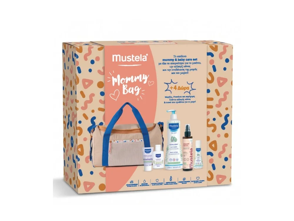 Mustela Promo Pack Mommy Bag Hydra Bébé Body Lotion 750ml + Multi-Purpose Lotion 200ml + ΔΩΡΑ Τσάντα Αλλαγής Πάνας + Gentle Cleansing Gel 50ml + Liniment 50ml + Vitamin Barrier Cream 20ml