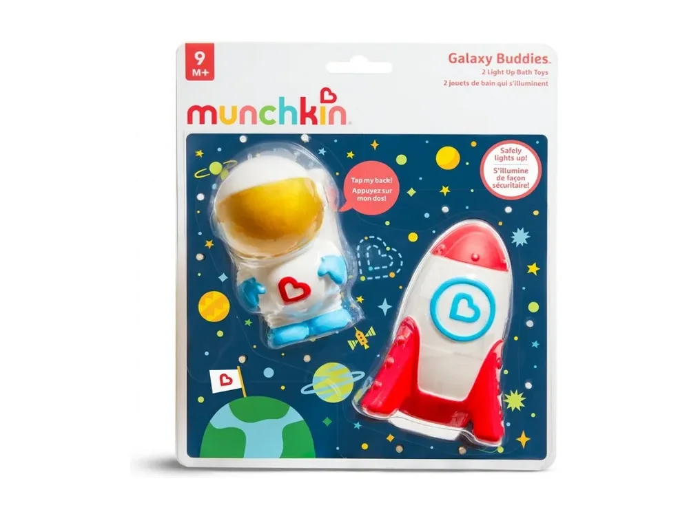 Munchkin Galaxy Buddies Light Up Toys, Παιχνίδια Μπάνιου με Φως, 2τμχ