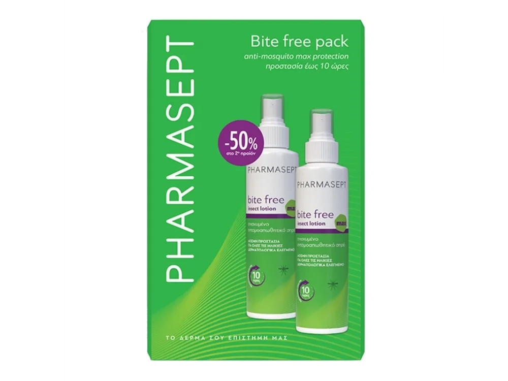 PHARMASEPT Bite Free, Άοσμη Εντομοαπωθητική Λοσιόν σε Spray Κατάλληλη για Παιδιά -100ml, 2τεμ