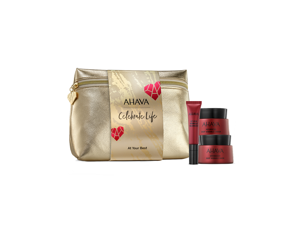 Ahava Promo Apple of Sodom Wrinkle Cream, 50ml, Wrinkle Mask, 50ml & Lip Line Treatment, 15ml