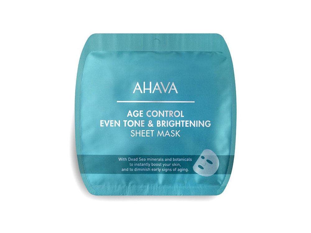 Ahava Age Control Even Tone & Brightening Sheet Mask, Μάσκα Προσώπου Για Λάμψη, 17gr