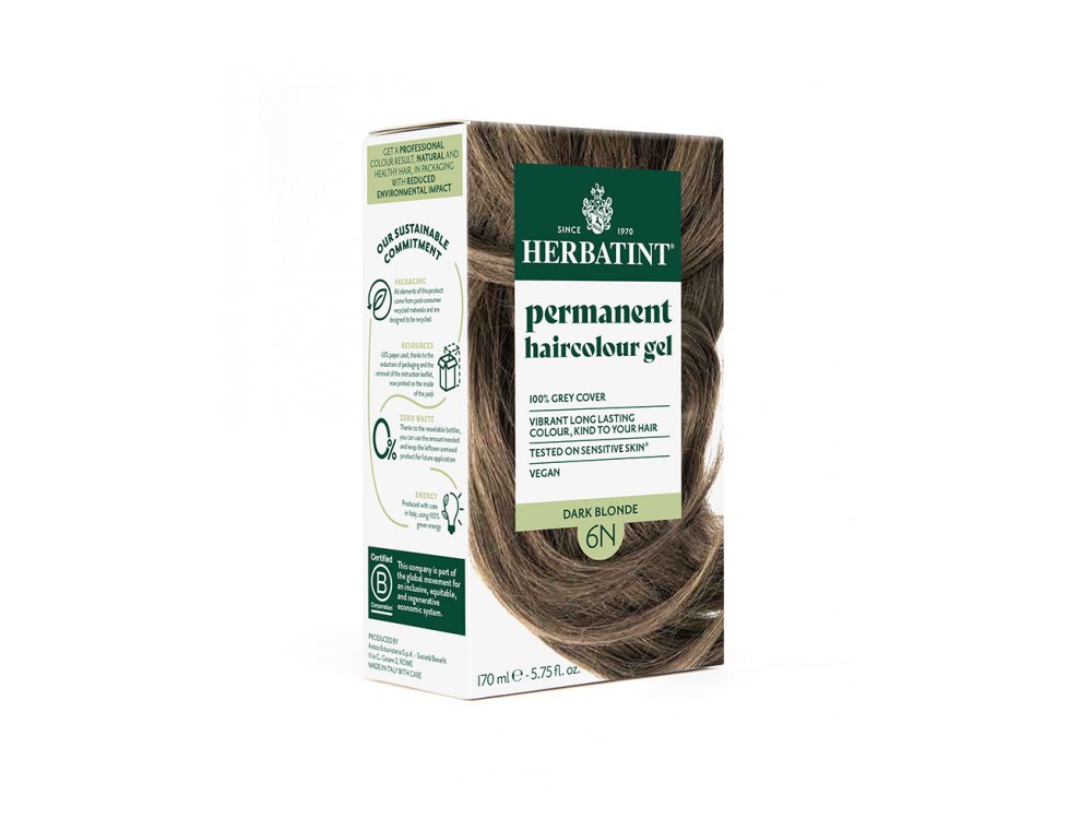 Herbatint Μόνιμη Φυτική Βαφή 6N Ξανθό Σκούρο, Dark Blonde, 170ml