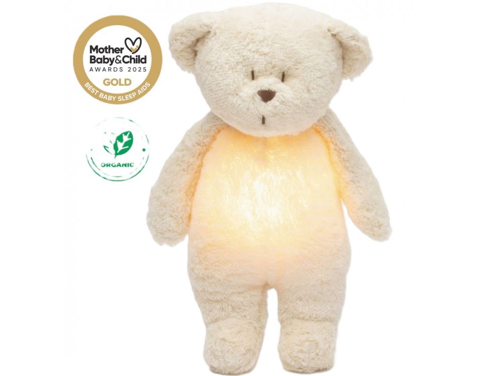 Moonie 2.0: Επαναφορτιζόμενο βοήθημα ύπνου με Ηχογράφηση & Αισθητήρα κλάματος, Οργανικό βαμβάκι, Polar, 1τμχ