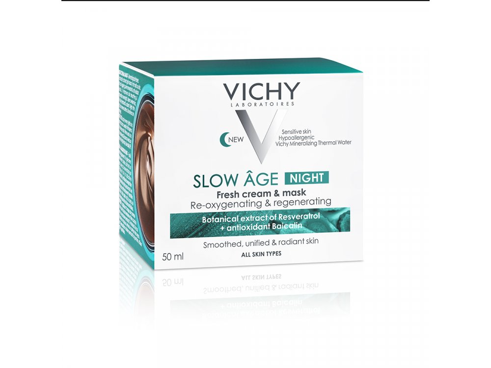 Vichy Slow Age Night Δροσερή Κρέμα Νύχτας & Μάσκα 2 σε 1, 50ml