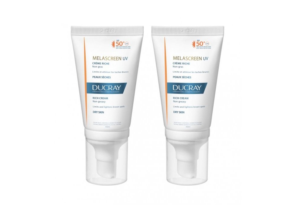 Ducray Promo Melascreen Creme Riche SPF50+ Αντηλιακή Προσώπου για Πανάδες, 2x40ml -20%