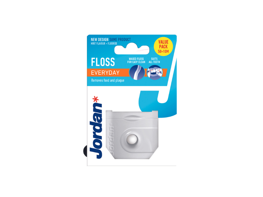 Jordan Everyday Floss Οδοντικό Νήμα με Γεύση Μέντας 60m (50+10m Δώρο), 1τεμ