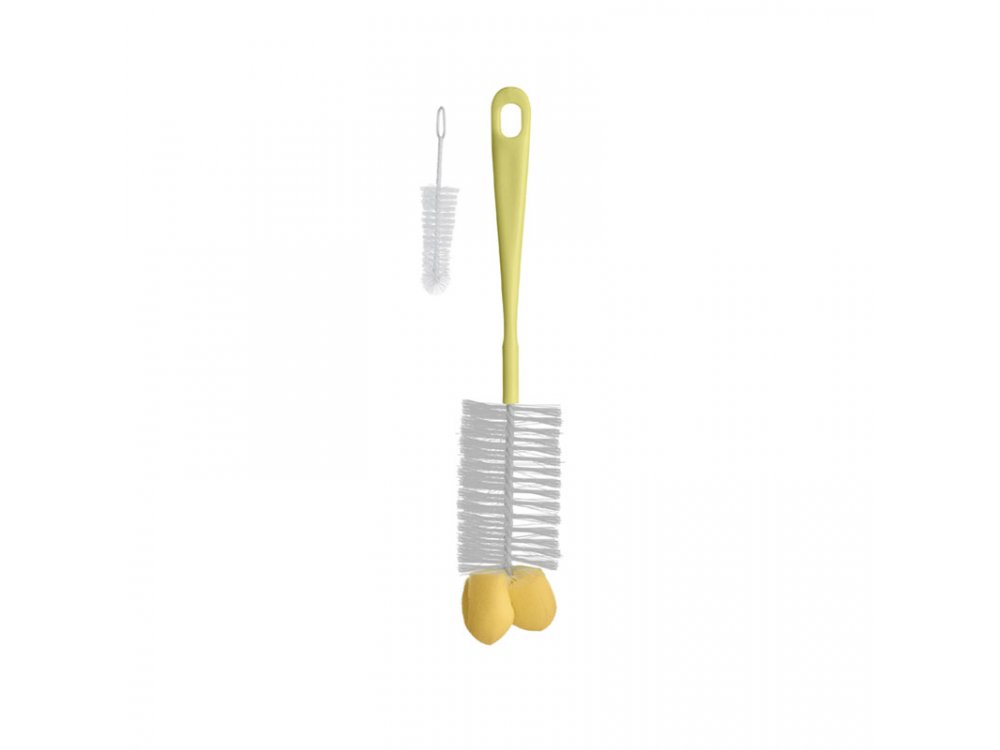 BabyOno Brush Bottlle, Σετ βούρτσα με βουρτσάκι και σφουγγαράκι για μπουκάλια και θηλές, 1τμχ