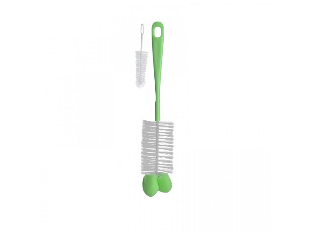BabyOno Brush Bottlle, Σετ βούρτσα με βουρτσάκι και σφουγγαράκι για μπουκάλια και θηλές, 1τμχ