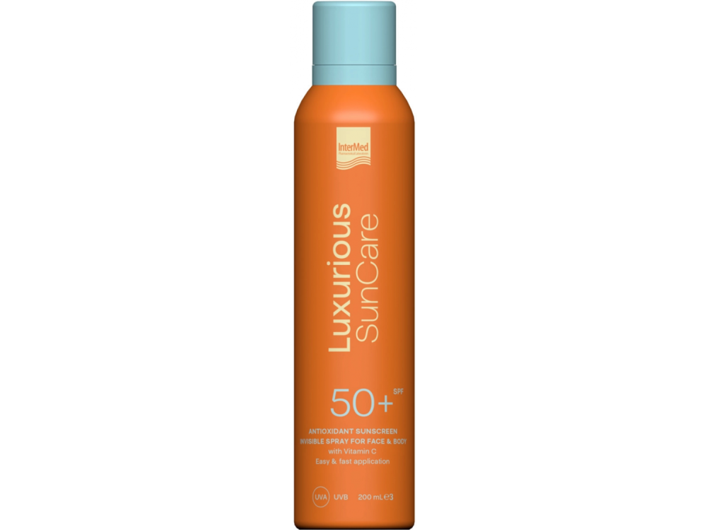 Intermed Luxurious Suncare Antioxidant Sunscreen Invisible Spray SPF 50+ Αντηλιακό Σπρέι για Πρόσωπο & Σώμα, 200ml