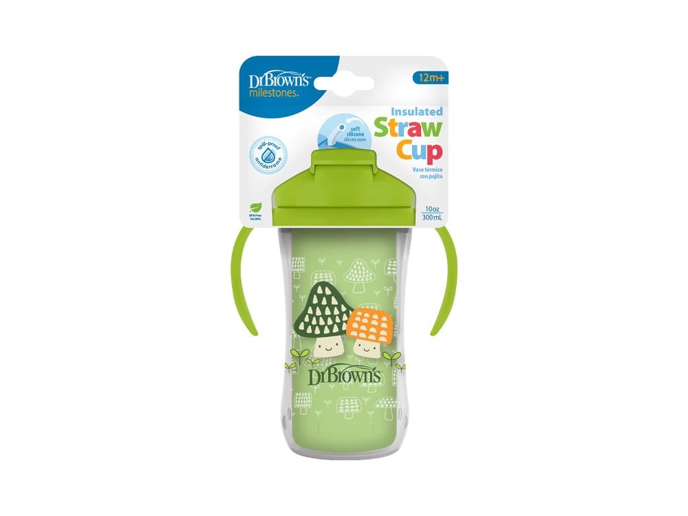 Dr. Brown's Κύπελλο Θερμός με Καλαμάκι 12m+ Πράσινο, 300ml