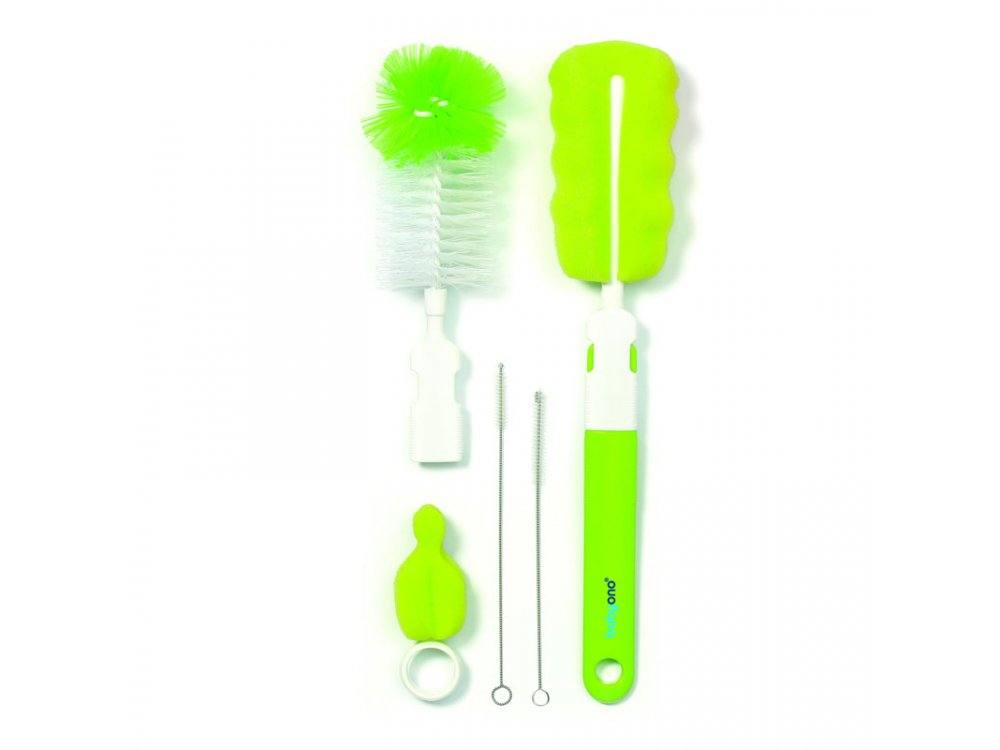 BabyOno Set Of Brushes, Βούρτσα για μπουκάλια και θηλές, Πράσινο
