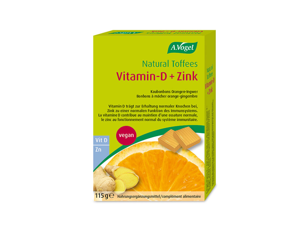 A.Vogel Immune Toffees Orange Vitamin-D & Zinc Καραμέλες με Γεύση Πορτοκάλι & Ginger, 115g