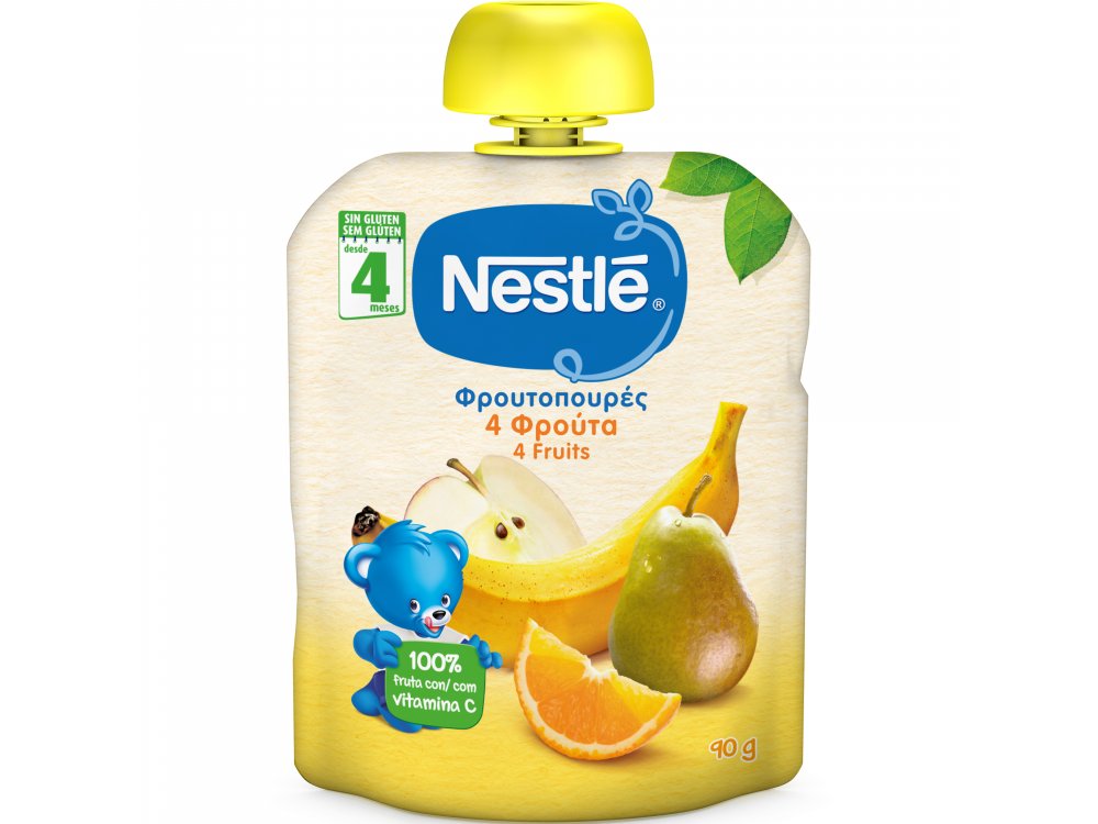 Nestle Φρουτοπουρές  4 φρούτα 90gr